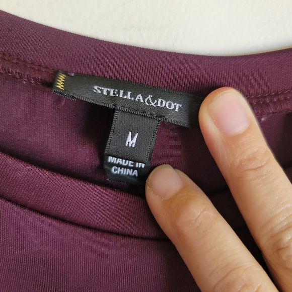 Stella & Dot,‎ Puff Sleeve Pullover, Burgundy Neoprene, Size Medium - Picture 7 of 8